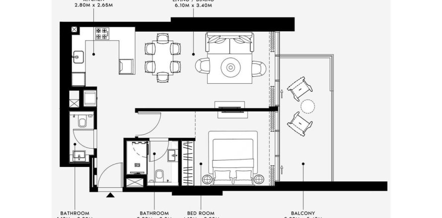 Byt v AZIZI RIVIERA v Meydan, Dubai, SAE 1 ložnice, 78.55 m² Č.: 402044