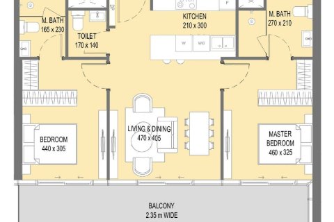 פנטהאוס למכירה ב Saadiyat Island, Abu Dhabi, איחוד האמירויות  2 חדרי שינה, 94 מ"ר, מספר 682572 - תמונה 14