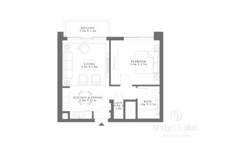 Пәтер Дубай Хилс Эстейт, БАӘ-да 1 жатын бөлме, 60 м² № 678789 - фото 15