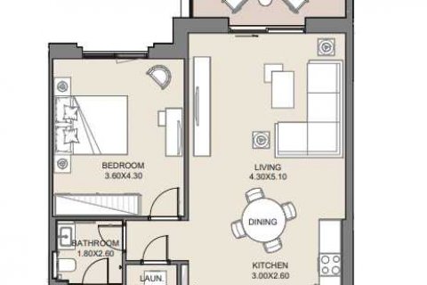 Byt v Umm Suqeim, Dubai, SAE 1 ložnice, 70 m² Č.: 636876 - fotografie 4
