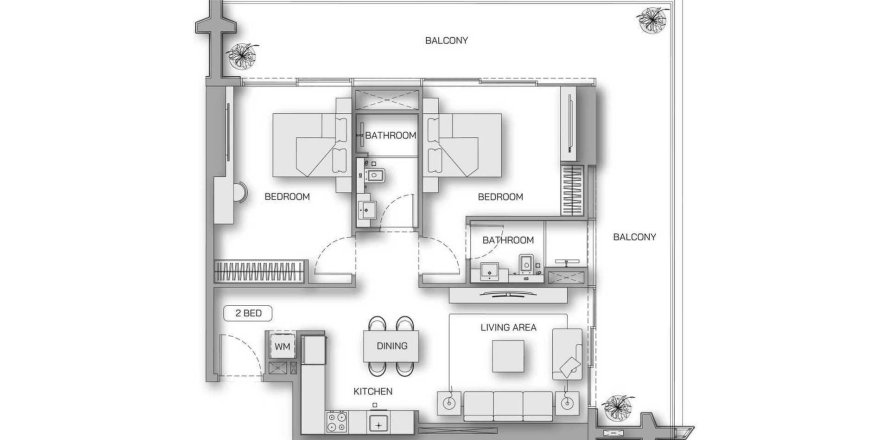 Appartement à Al Jaddaf, Dubai, EAU: 2 chambres, 123 m2 № 680482