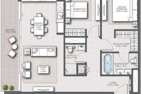 Apartment in SEAGATE in Dubai, UAE 2 bedrooms, 113 sq.m. № 637024 - photo 6