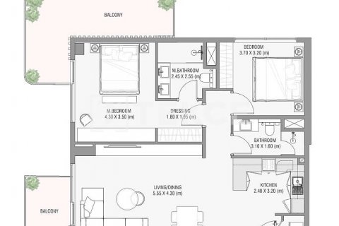 Apartament në Dubai, Emiratet e Bashkuara Arabe 2 dhoma gjumi, 94 m2. № 630854 - Foto 15
