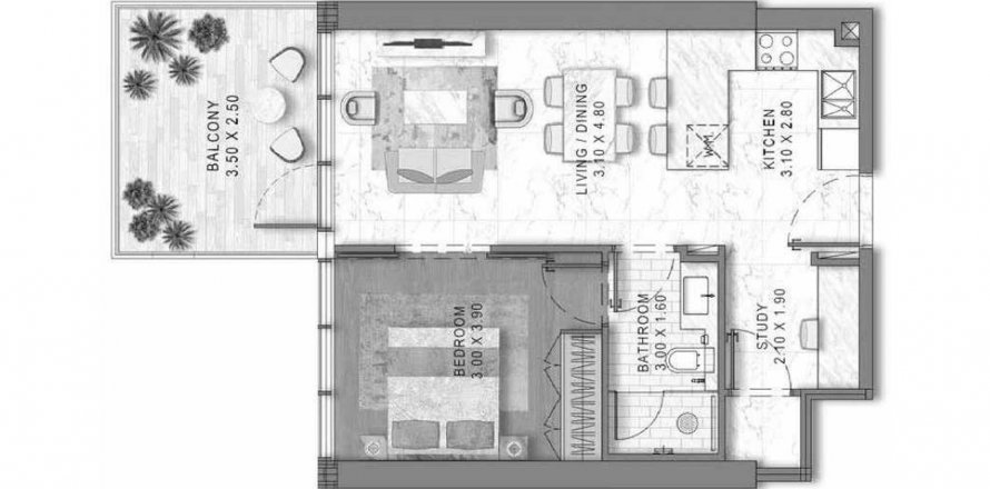 DAMAC Hills (Akoya by DAMAC), Dubai, UAE의 아파트 침실 1개, 62.8제곱미터 번호 636855