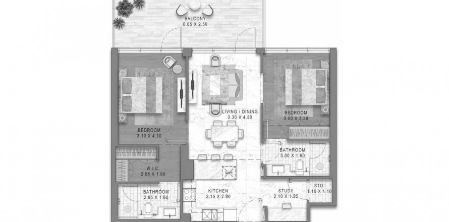 Apartament në Damac District në DAMAC Hills (Akoya by DAMAC), Dubai, Emiratet e Bashkuara Arabe 2 dhoma gjumi, 94.5 m2. № 636858