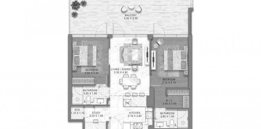 Apartament në Damac District në DAMAC Hills (Akoya by DAMAC), Dubai, Emiratet e Bashkuara Arabe 2 dhoma gjumi, 108.9 m2. № 636856