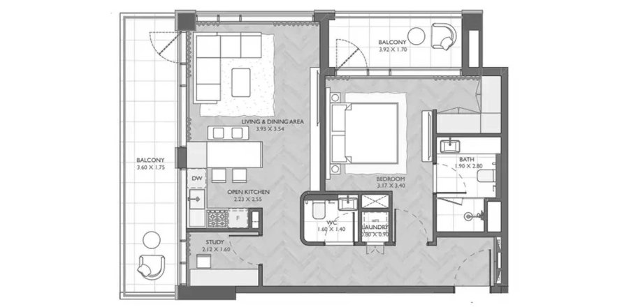 Appartamento a Dubai South (Dubai World Central), Dubai, EAU 1 camera da letto, 91.97 mq. № 706180
