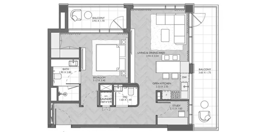 Appartamento a Dubai South (Dubai World Central), Dubai, EAU 1 camera da letto, 91.97 mq. № 706181