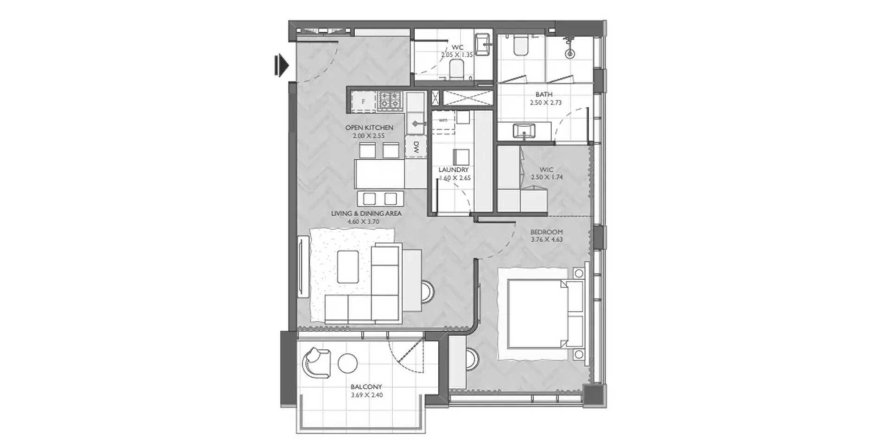 Appartamento a Dubai South (Dubai World Central), Dubai, EAU 1 camera da letto, 76.46 mq. № 706178