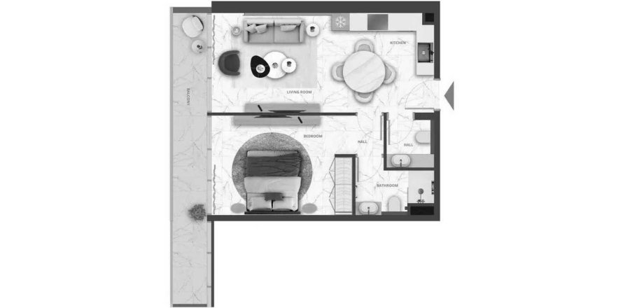 Apartemen di Wadi Hills di Dubai Land, UEA 1 kamar tidur, 67.18 m2 nomor 650727