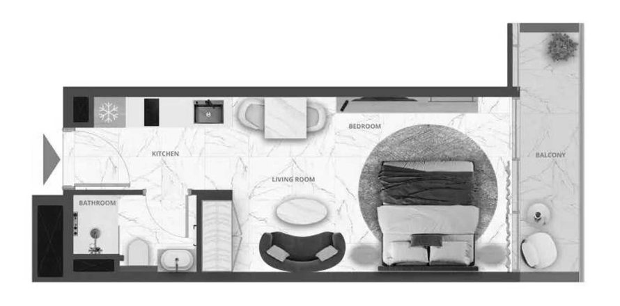 Apartment i Dubai Land, Dubai, UAE 1 værelse, 37.25 kvm № 650728