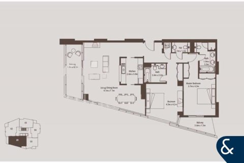 Downtown Dubai (Downtown Burj Dubai), UAE의 임대용 아파트 침실 2개, 154제곱미터 번호 698578 - 사진 14