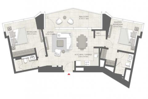 Apartman u LIV MARINA u gradu Dubai Marina, UAE 2 spavaće sobe, 98 m2 Br. 637198 - Slika 4