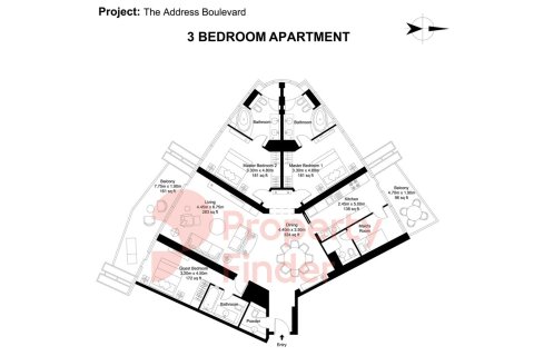 Huoneisto Downtown Dubai (Downtown Burj Dubai), Arabiemiraatit 3 makuuhuonetta, 203 m2 № 712288 - kuva 24