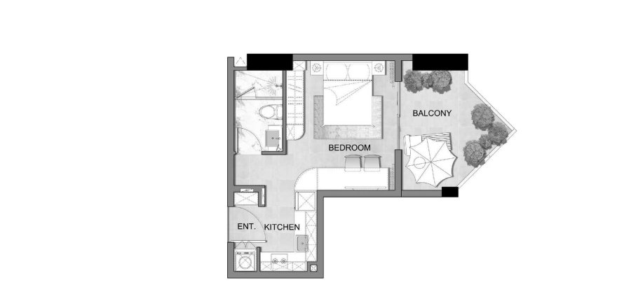 Apartment in Listone Residence in International City, Dubai, UAE 1 room, 39 sq.m. № 698696