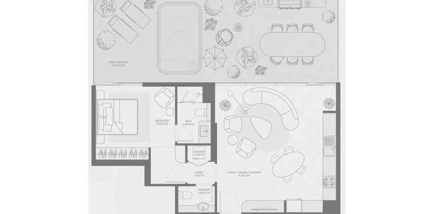 Apartman u Symphony By Chaimaa u gradu Majan, Dubai, UAE 1 spavaća soba, 120.87 m2 Br. 718916