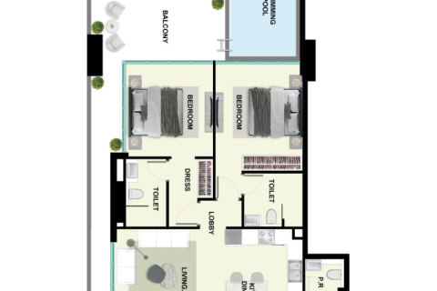 Dubai Land, Dubai, संयुक्त अरब अमीरात में अपार्टमेंट, 1 कमरा, संख्या 689737 - फ़ोटो 9