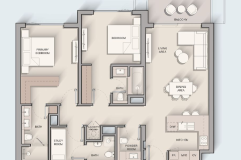 Dubai Land, Dubai, संयुक्त अरब अमीरात में अपार्टमेंट, 1 कमरा, 45 वर्ग मीटर, संख्या 689741 - फ़ोटो 13