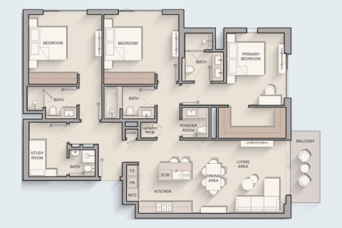 Dubai Land, Dubai, संयुक्त अरब अमीरात में अपार्टमेंट, 1 कमरा, 45 वर्ग मीटर, संख्या 689741 - फ़ोटो 12