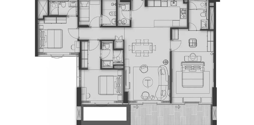 Apartment sa Sea Cliff by Imtiaz sa Dubai, UAE 3 silid-tulugan, 147.97 sq.m. № 691924