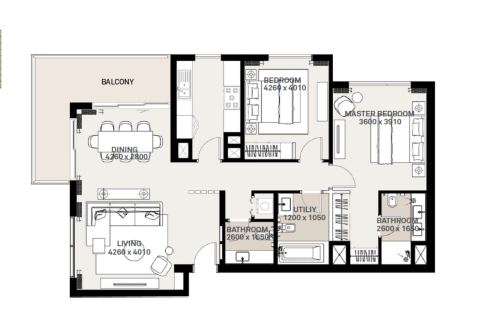 Apartmán v Dubai, SAE 2 spálne, 119 m2 č. 766110 - Fotografia 11