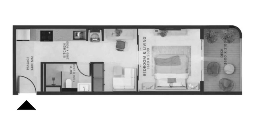 Appartamento a Dubai South (Dubai World Central), Dubai, EAU 1 camera, 48.94 mq. № 712329