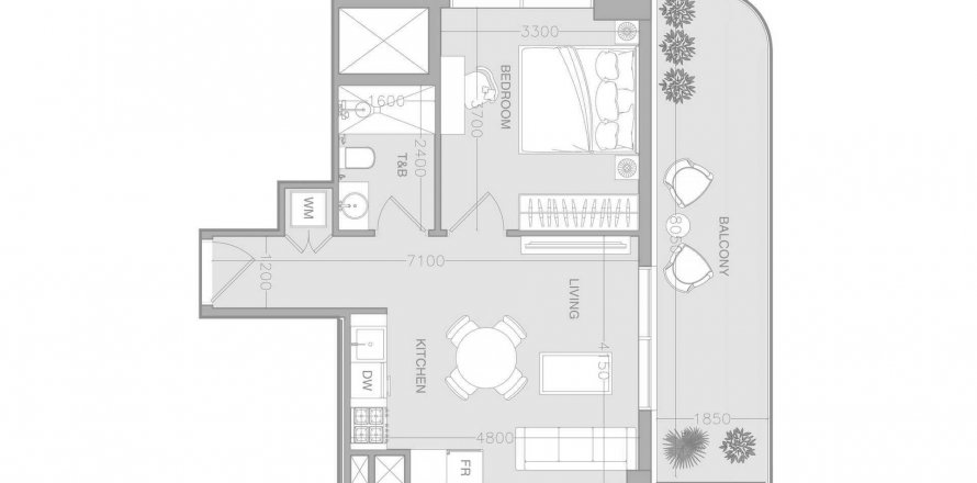 Byt v ELAR1S Axis v Jumeirah Village Triangle, Dubai, SAE 1 ložnice, 59.88 m² Č.: 633997