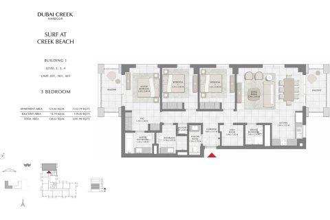 Apartman u Dubai Creek Harbour (The Lagoons), Dubai, UAE 1 spavaća soba, 63 m2 Br. 728559 - fotografija 5