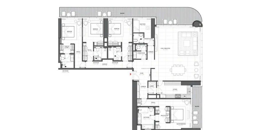 Apartment i Al Mamzar - Sharjah, Sharjah, UAE 4 soveværelser, 319.03 kvm № 720744