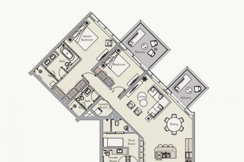 Müüa korter asukohaga Palm Jumeirah, Dubai, AÜE: 2 magamistoaga, 214 m² Nr 637232 - pilt 2