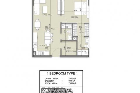 Byt v Serene Gardens v Al Furjan, Dubai, SAE 1 ložnice, 74 m² Č.: 637035 - fotografie 5