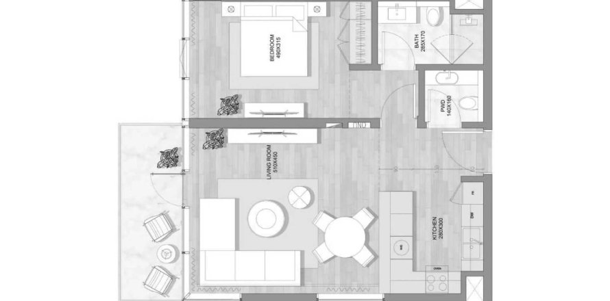 Apartment in Skai Mina in Mina Al Arab, Ras Al Khaimah, UAE 1 bedroom, 76.34 sq.m. № 718425