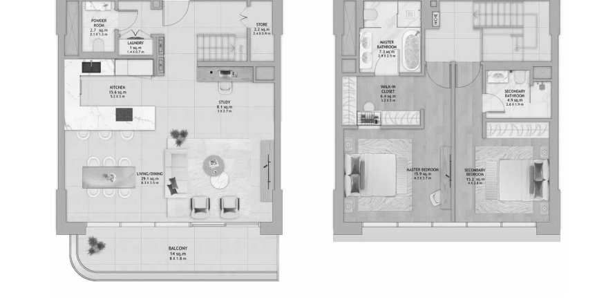 Apartament în Al Fahid, Abu Dhabi, EAU 2 dormitoare, 153.57 mp.  №612943