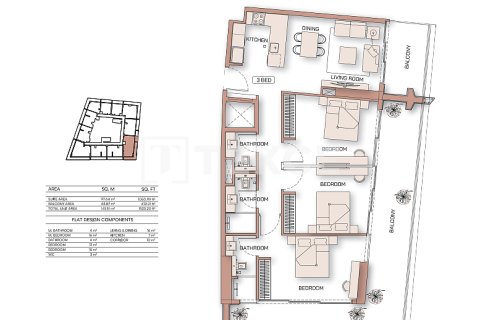 Пәтер Дубай, БАӘ-да 2 жатын бөлмелер, 107 м² № 669328 - фото 21