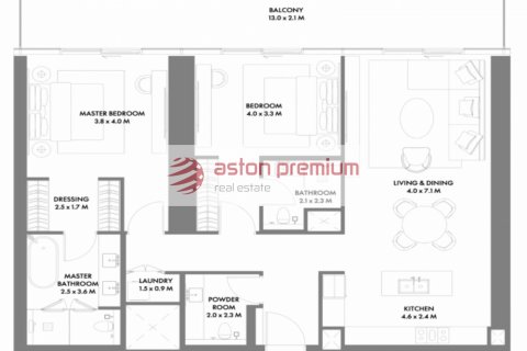 Huoneisto Dubai Harbour, Arabiemiraatit 2 makuuhuonetta, 148.1 m2 № 644706 - kuva 14