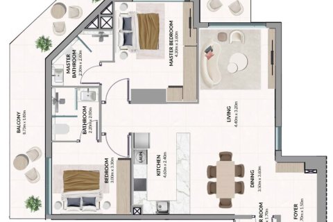 Meydan, Dubai, UAE의 판매용 아파트 침실 2개, 122.9제곱미터 번호 699821 - 사진 14
