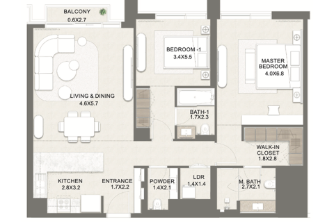 Apartman na Saadiyat Island, Abu Dhabi, UAE 1 spavaća soba, 69 m2 Br. 690021 - fotografija 8