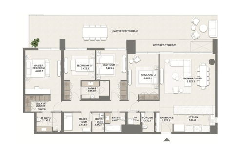 Apartman na Saadiyat Island, Abu Dhabi, UAE 1 spavaća soba, 69 m2 Br. 690021 - fotografija 10