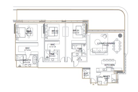 آپارتمان برای فروش در  Palm Jumeirah، Dubai، امارات متحده عربی  1 خوابه ، 161 متر مربع ، شماره 690024 - تصویر 6