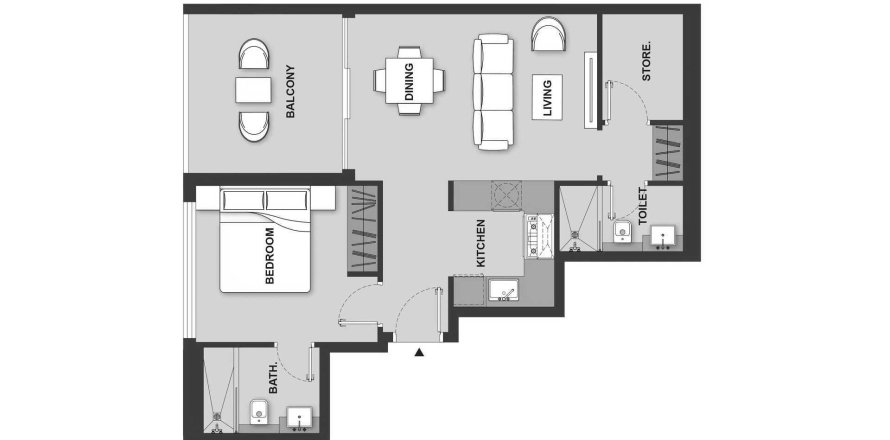 شقة MAISON ELYSEE 3 في دائرة قرية جميرا، دبي 1 غرفة نوم ، 61.59 متر مربع . ر قم 713468