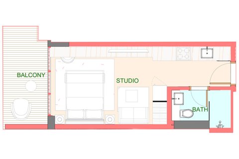 Appartement te koop in Al Marjan Island, Ras Al Khaimah, VAE 1 kamer, 35 vr.m., nr 728479 - foto 28