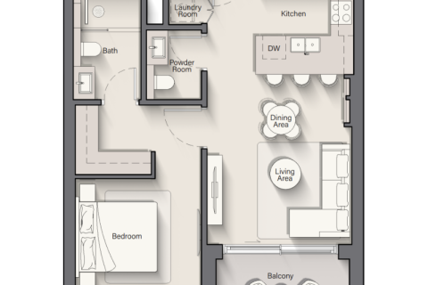 Apartman u Al Marjan Island, Ras Al Khaimah, UAE 1 soba, 37 m2 Br. 690256 - fotografija 5