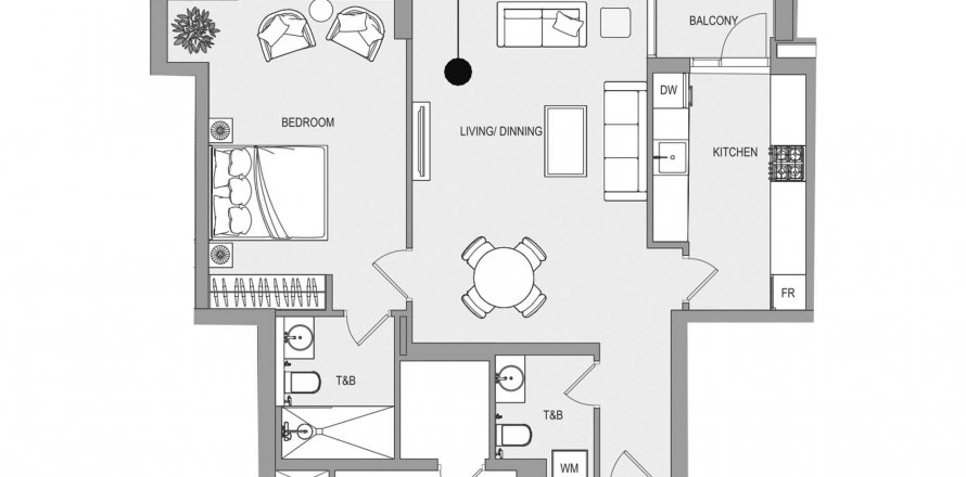 Apartment sa EVERGR1N House 4 sa Al Satwa, Dubai, UAE 1 silid-tulugan, 72.5 sq.m. № 629572