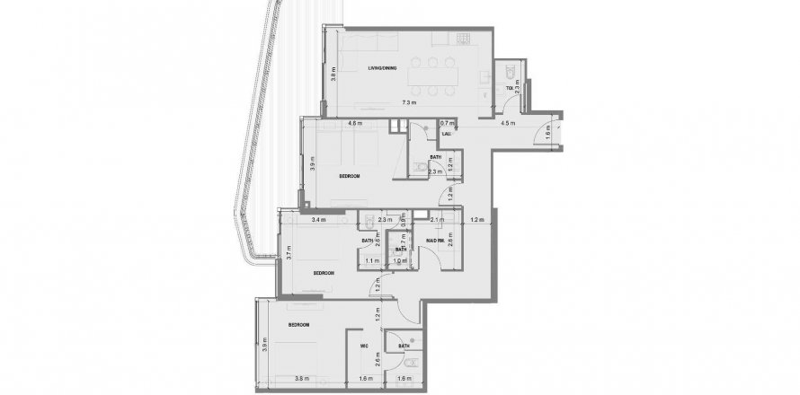Διαμέρισμα σε Blue Marina Residence σε Dubai, ΗΑΕ 3 υπνοδωμάτια, 167 τ.μ. Αρ. 630639