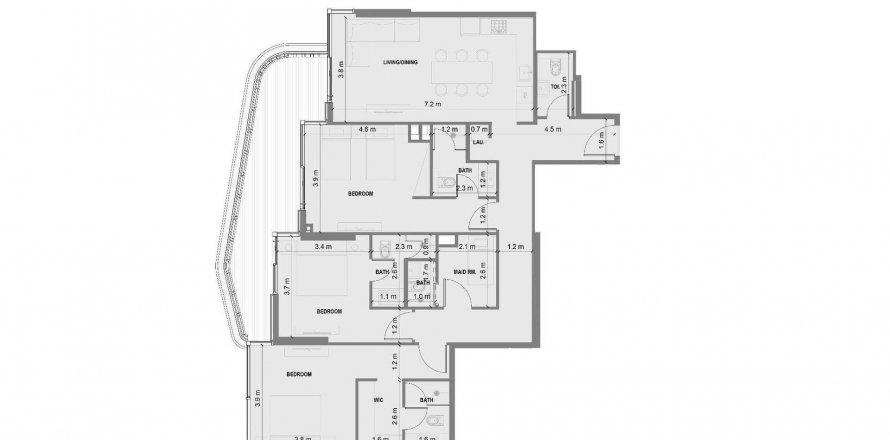 Byt v Blue Marina Residence v Dubai, SAE 3 ložnice, 161 m² Č.: 630640