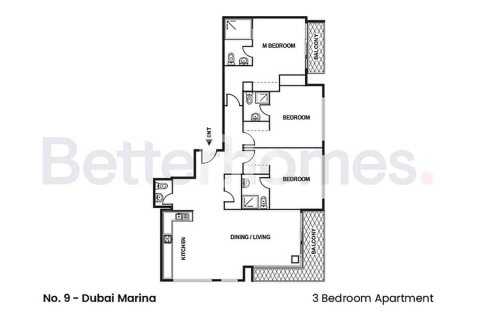 Byt v Dubai Marina, SAE 3 ložnice, 164 m² Č.: 643509 - fotografie 15