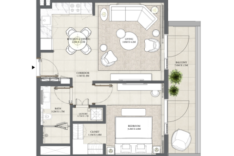 Apartment sa Dubai Creek Harbour (The Lagoons), UAE 1 silid-tulugan, 57 sq.m. № 690171 - larawan 6