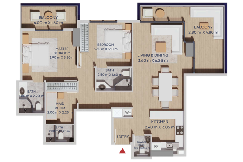 Apartament de vânzare în Al Furjan, Dubai, EAU 1 dormitor, 77 mp. №732376 - poză 7