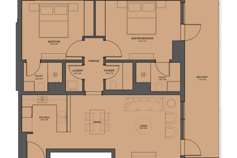 Apartman u gradu Dubai Land, UAE 1 soba, 38 m2 Br. 732378 - Slika 8