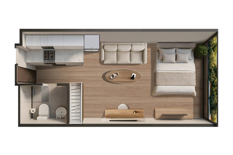 Apartmen di Dubai Land, UAE 1 bilik, 33 meter persegi № 732377 - foto 5